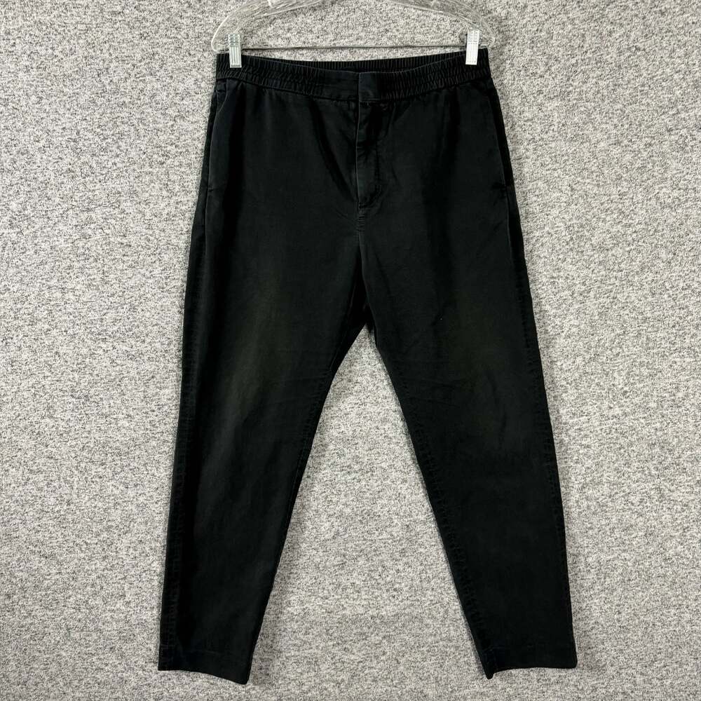 COS Women's Size 50 Black Cotton Blend Slim Straight Leg Pants